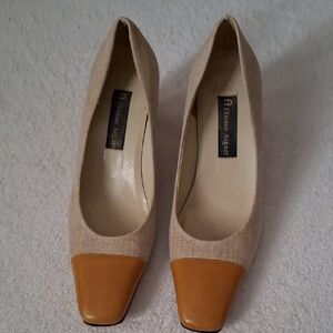 Etienne Aigner Beige and Camel Heels